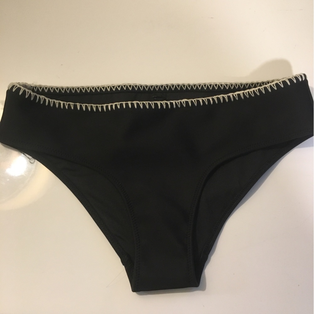 Victoria's Secret Black Bikini Bottom with White Stitching